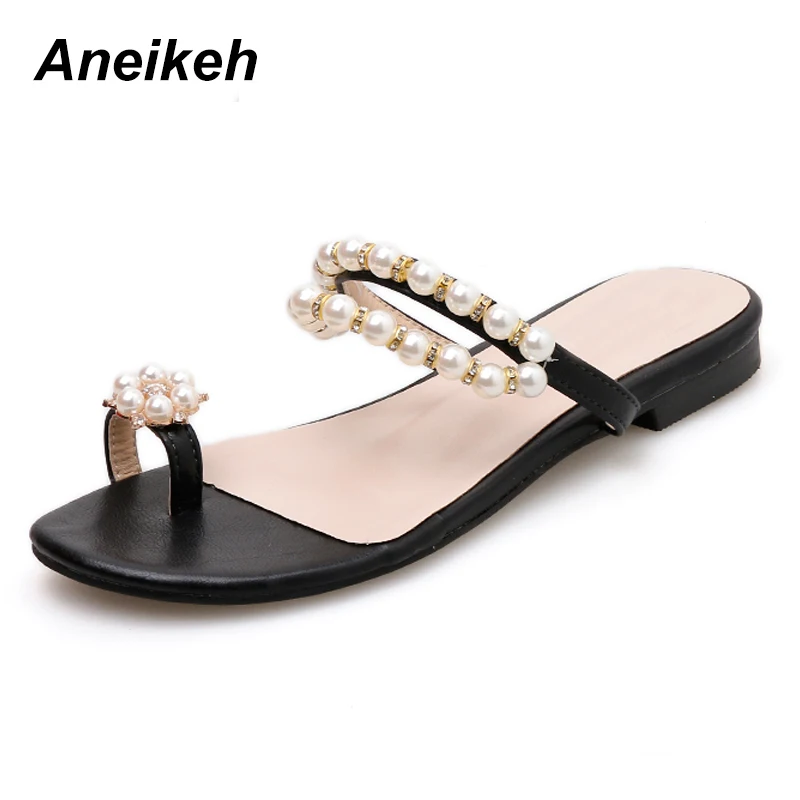 Aneikeh 2019 Fashion Summer PU String Bead Women Slippers Shoes Casual Ladies Sexy Flat With Slippers Outdoors Size 35-40 Black
Aneikeh 2019 Fashion Summer PU String Bead Women Slippers Shoes Casual Ladies Sexy Flat With Slippers Outdoors Size 35-40 Black