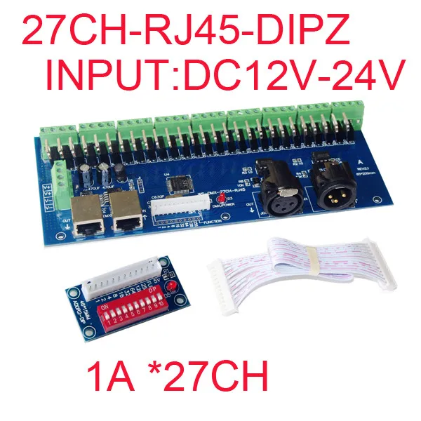 best price 1pcs DC12V-24V DMX-27CH-RJ45-led dimmer 1A*27CHdecoder led RGB controller FOR led strip led lamp
best price 1pcs DC12V-24V DMX-27CH-RJ45-led dimmer 1A*27CHdecoder led RGB controller FOR led strip led lamp