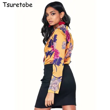 Tsuretobe Autumn Yellow Printing Thin Suit Shirt Women Sexy Turn-down Collar Long Sleeve Casual Top High Quality Ladies Tops
Tsuretobe Autumn Yellow Printing Thin Suit Shirt Women Sexy Turn-down Collar Long Sleeve Casual Top High Quality Ladies Tops