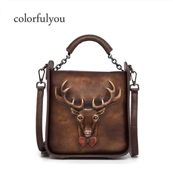 2019 New women Bags Genuine Leather handbag for ladies Soft Face Shoulder Messenger Bag 3D Deer head Printing Lady Animal bag
2019 New women Bags Genuine Leather handbag for ladies Soft Face Shoulder Messenger Bag 3D Deer head Printing Lady Animal bag