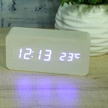 Modern Wooden Wood USB/AAA Digital LED Alarm Clock Calendar Thermometer Electronic Desktop Table Alarm Clock Digital Table Clock
Modern Wooden Wood USB/AAA Digital LED Alarm Clock Calendar Thermometer Electronic Desktop Table Alarm Clock Digital Table Clock