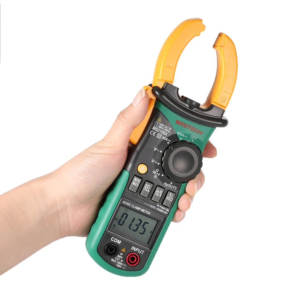 Mastech MS2108A Digital Clamp Multimeter Frequency Max./Min.Value Measurement Holding Lighting Bulb Carrying Bag
Mastech MS2108A Digital Clamp Multimeter Frequency Max./Min.Value Measurement Holding Lighting Bulb Carrying Bag