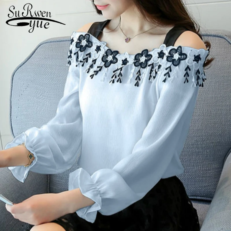 2019 Women Blusas Fashion Flowers Tassel White Shirts Elegant Slash Neck Off Shoulder Tops Female Chiffon Blouse D433 30
2019 Women Blusas Fashion Flowers Tassel White Shirts Elegant Slash Neck Off Shoulder Tops Female Chiffon Blouse D433 30