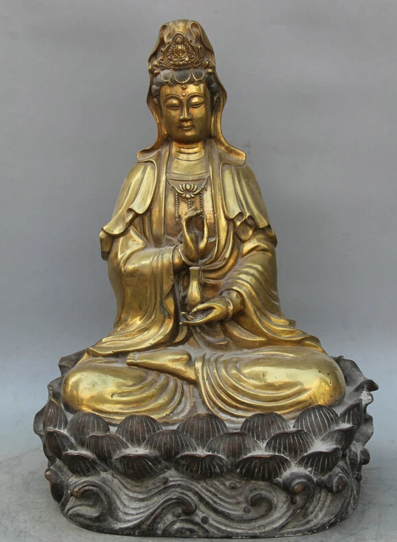 Collectible bronze S2126 18" Chinese Bronze Gild Seat Kwan-yin Guan Yin Boddhisattva Goddess Vase Statue B0403
Collectible bronze S2126 18" Chinese Bronze Gild Seat Kwan-yin Guan Yin Boddhisattva Goddess Vase Statue B0403