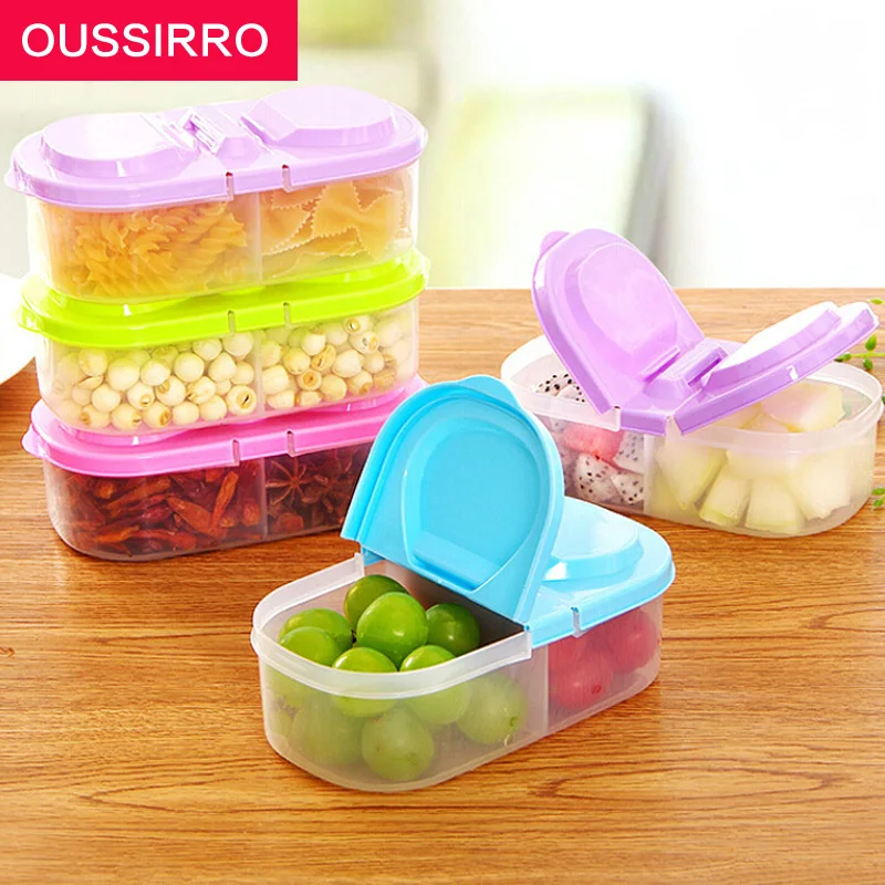 1pcs New Plastic Food Storage Box 2 Lattices Sealed Crisper Grains Tank Storage Kitchen Sorting Food Storage Box color random
1pcs New Plastic Food Storage Box 2 Lattices Sealed Crisper Grains Tank Storage Kitchen Sorting Food Storage Box color random