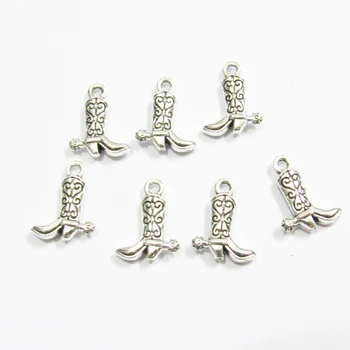 Newest 13mm*13mm 100pcs/lot Antique Silvery Plated Small Alloy Cowboy Boots Charms For DIY Jewelry
Newest 13mm*13mm 100pcs/lot Antique Silvery Plated Small Alloy Cowboy Boots Charms For DIY Jewelry