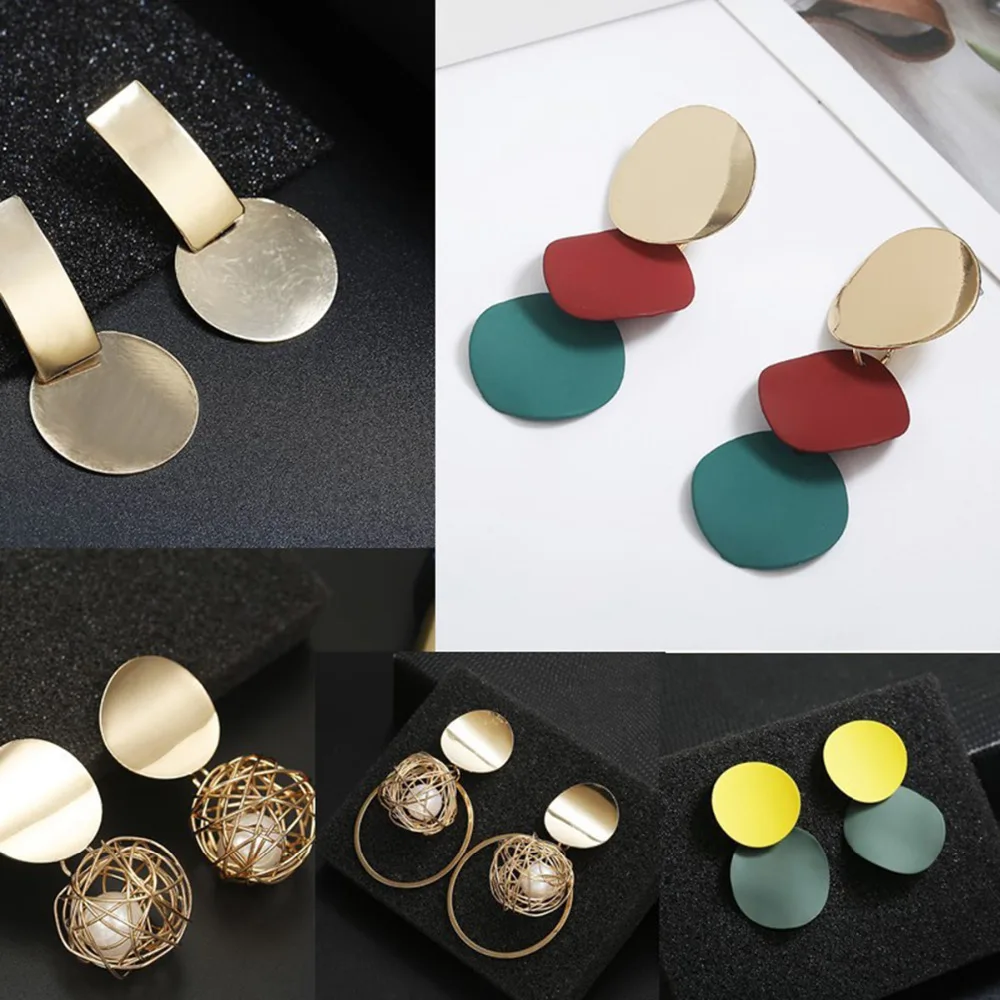 New Women Fashion Statement Stud Earrings Metal Golden Color Round Ball Geometric Earrings For Party Wedding Jewelry Wholesale
New Women Fashion Statement Stud Earrings Metal Golden Color Round Ball Geometric Earrings For Party Wedding Jewelry Wholesale