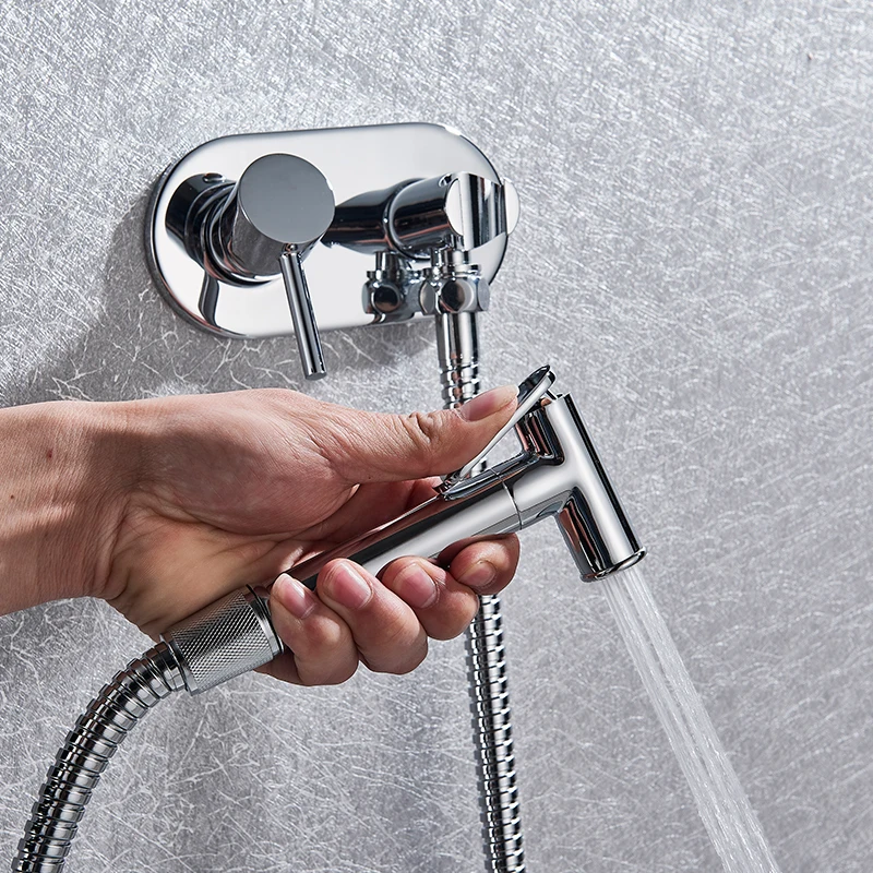 quyanre frap gappo Brass Bathroom shower tap bidet toilet sprayer Bidet toilet washer mixer muslim shower ducha higienica1