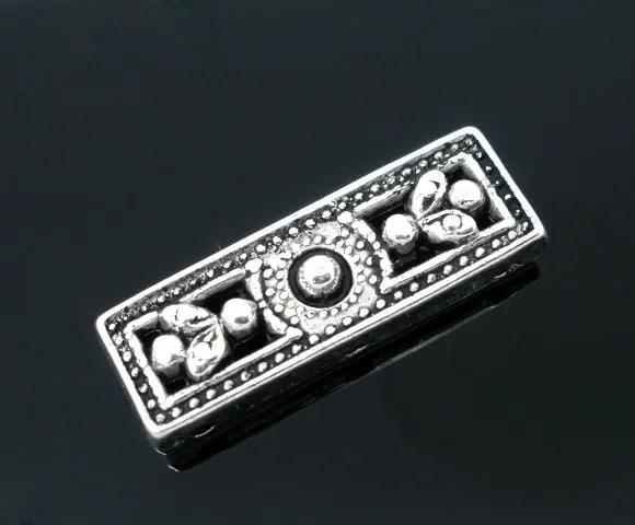 Zinc metal alloy Spacer Beads Rectangle Antique Silver Flower Hollow Color About 26mmx9mm,Hole:Approx 1mm,4 PCs new
Zinc metal alloy Spacer Beads Rectangle Antique Silver Flower Hollow Color About 26mmx9mm,Hole:Approx 1mm,4 PCs new