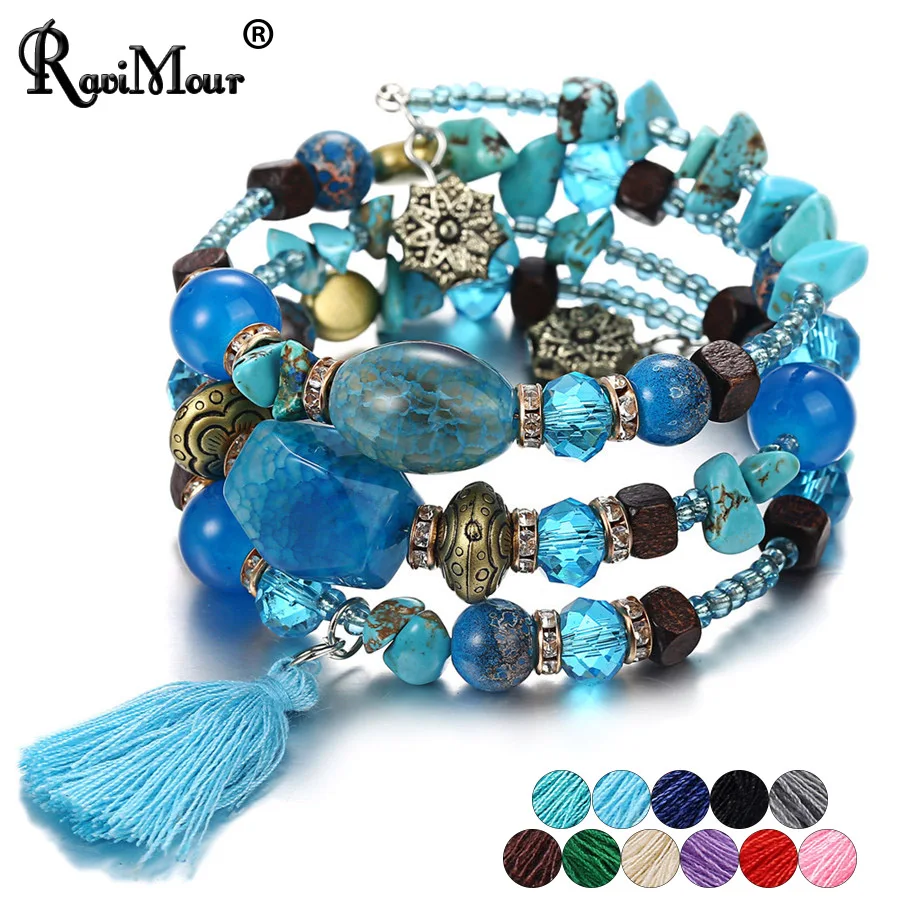 RAVIMOUR Vintage Natural Stone Tassel Charm Bracelets & Bangles Bohemian Women Bracelet Jewelry 2018 Crystal Bead Punk Wristband
RAVIMOUR Vintage Natural Stone Tassel Charm Bracelets & Bangles Bohemian Women Bracelet Jewelry 2018 Crystal Bead Punk Wristband