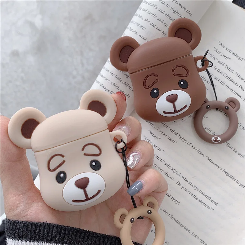 Bluetooth Earphone Case for Airpods Cute Accessories Protective Cover for apple airpods 2 ring Strap Silicone cartoon Teddy bear
Bluetooth Earphone Case for Airpods Cute Accessories Protective Cover for apple airpods 2 ring Strap Silicone cartoon Teddy bear