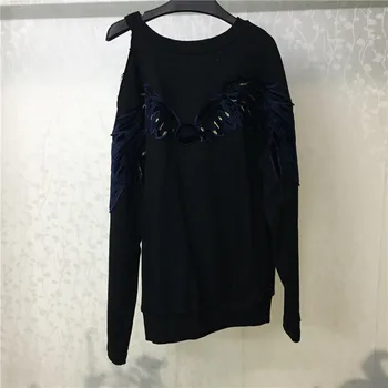 Women Black Sweatshirt Autumn Casual O-neck Lady Strapless Long Sleeve Sweatshirt 2018 High Quality Cotton Sweatshirt
Women Black Sweatshirt Autumn Casual O-neck Lady Strapless Long Sleeve Sweatshirt 2018 High Quality Cotton Sweatshirt