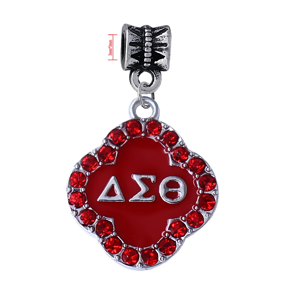Exquisite red crystal inlaid enamel metal DELTA SIGMA THETA big hole bead pendant for Greek society sorority jewelry accessories
Exquisite red crystal inlaid enamel metal DELTA SIGMA THETA big hole bead pendant for Greek society sorority jewelry accessories