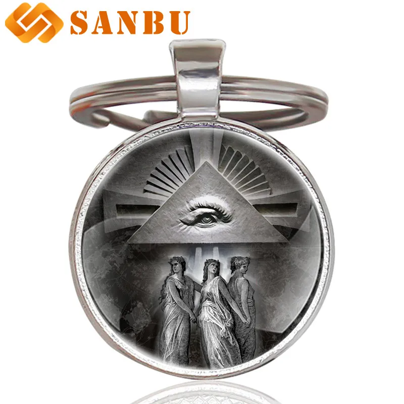 Vintage Silver Masonic Key Chain Retro Men Women Eye of Providence Pendant Key Rings Antique Jewelry
Vintage Silver Masonic Key Chain Retro Men Women Eye of Providence Pendant Key Rings Antique Jewelry