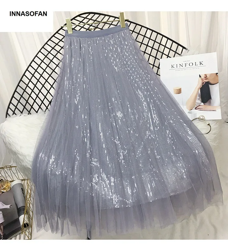 INNASOFAN tulle skirt for women Spring-Summer luster High waist skirt Euro-American fashionable chic long skirt
INNASOFAN tulle skirt for women Spring-Summer luster High waist skirt Euro-American fashionable chic long skirt