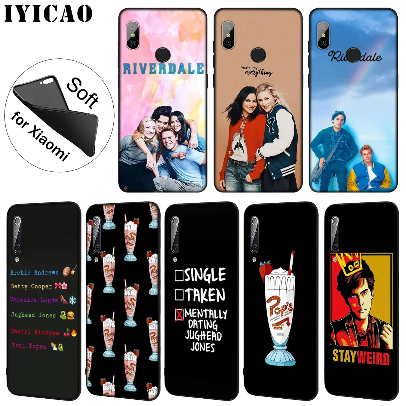 IYICAO Riverdale Soft Silicone Phone Case for Xiaomi Mi 9 SE 9T CC9 CC9E 8 A3 Pro A1 A2 Lite pocophone f1 MAX 3
IYICAO Riverdale Soft Silicone Phone Case for Xiaomi Mi 9 SE 9T CC9 CC9E 8 A3 Pro A1 A2 Lite pocophone f1 MAX 3