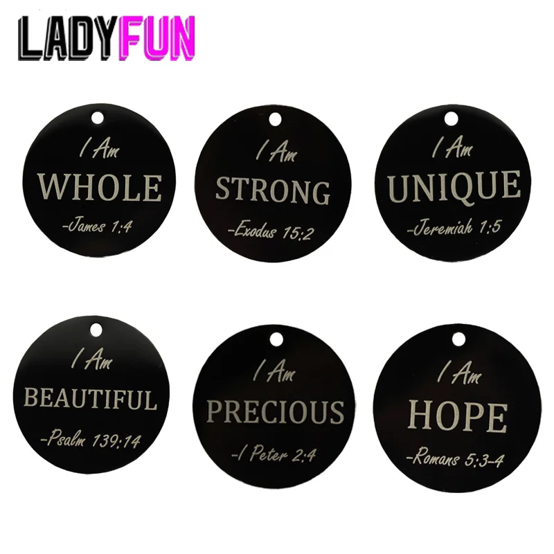 Ladyfun Customizable Stainless Steel Charm I Am - Scripture Charm Bible Verse Bracelet Pendant Free Design
Ladyfun Customizable Stainless Steel Charm I Am - Scripture Charm Bible Verse Bracelet Pendant Free Design