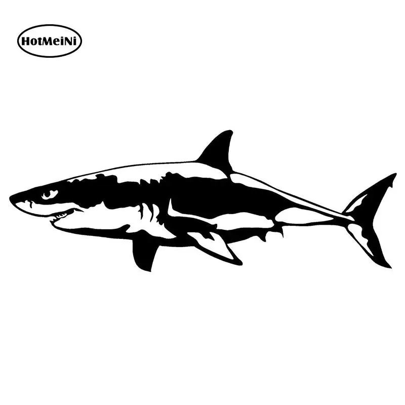 

HotMeiNi Great White Shark Vinyl Decal Car Sticker Car Window Wall Laptop Bumper Novelty Sticker Fish Jaws Black/Sliver 15*5.6cm