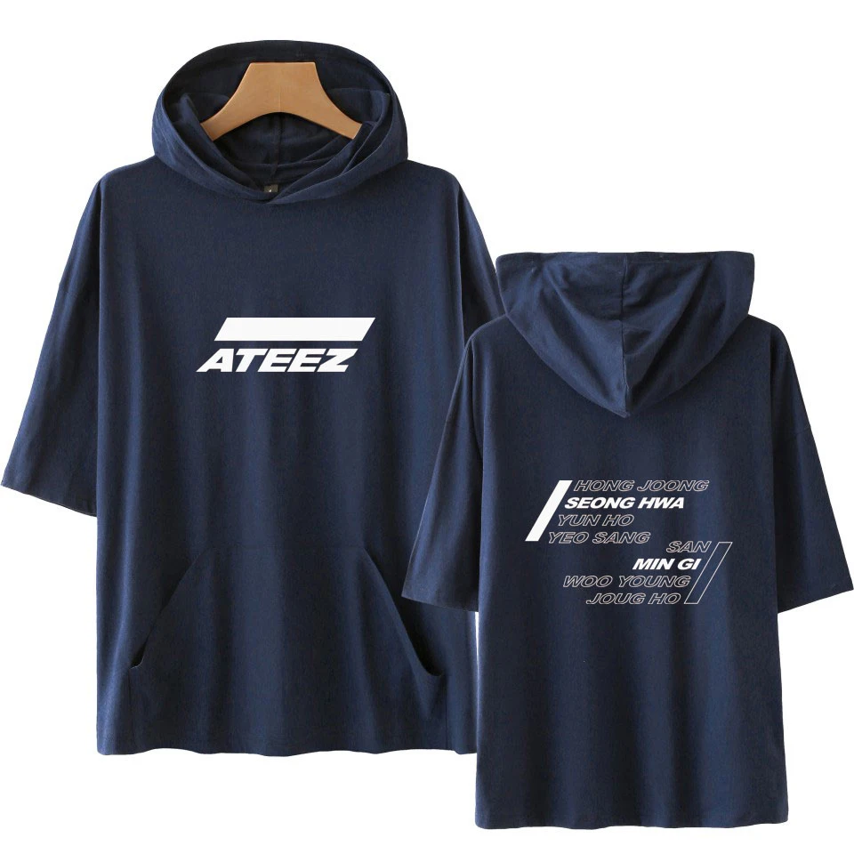 2019 Summer explosion ATEEZ Men and Women Hooded Tshirt Solid Color Tshirts Summer Short Sleeve fashion sala Cool Hooded Top
2019 Summer explosion ATEEZ Men and Women Hooded Tshirt Solid Color Tshirts Summer Short Sleeve fashion sala Cool Hooded Top