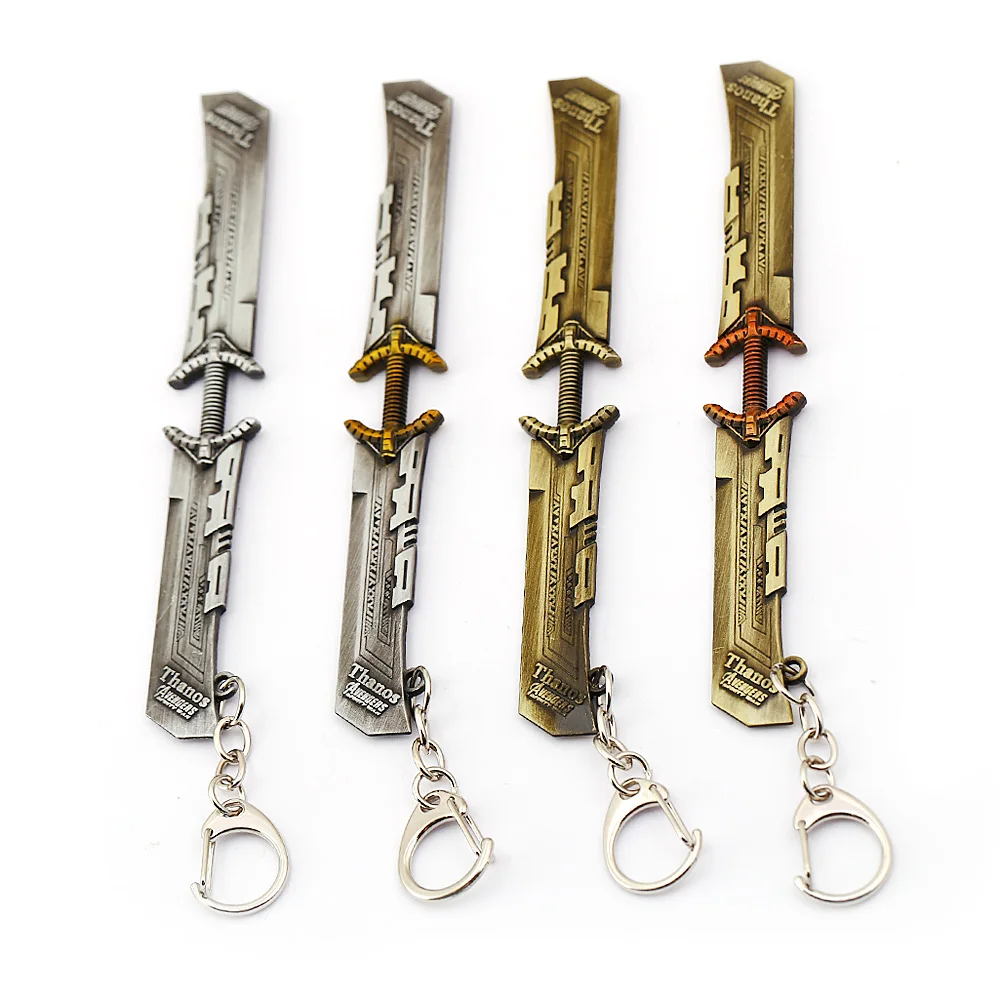 

Thanos New Weapons Keychain Marvel Avengers 4 Double-edged Sword Endgame Keyrings Metal Pendant Infinite Power Gauntlet llaveros