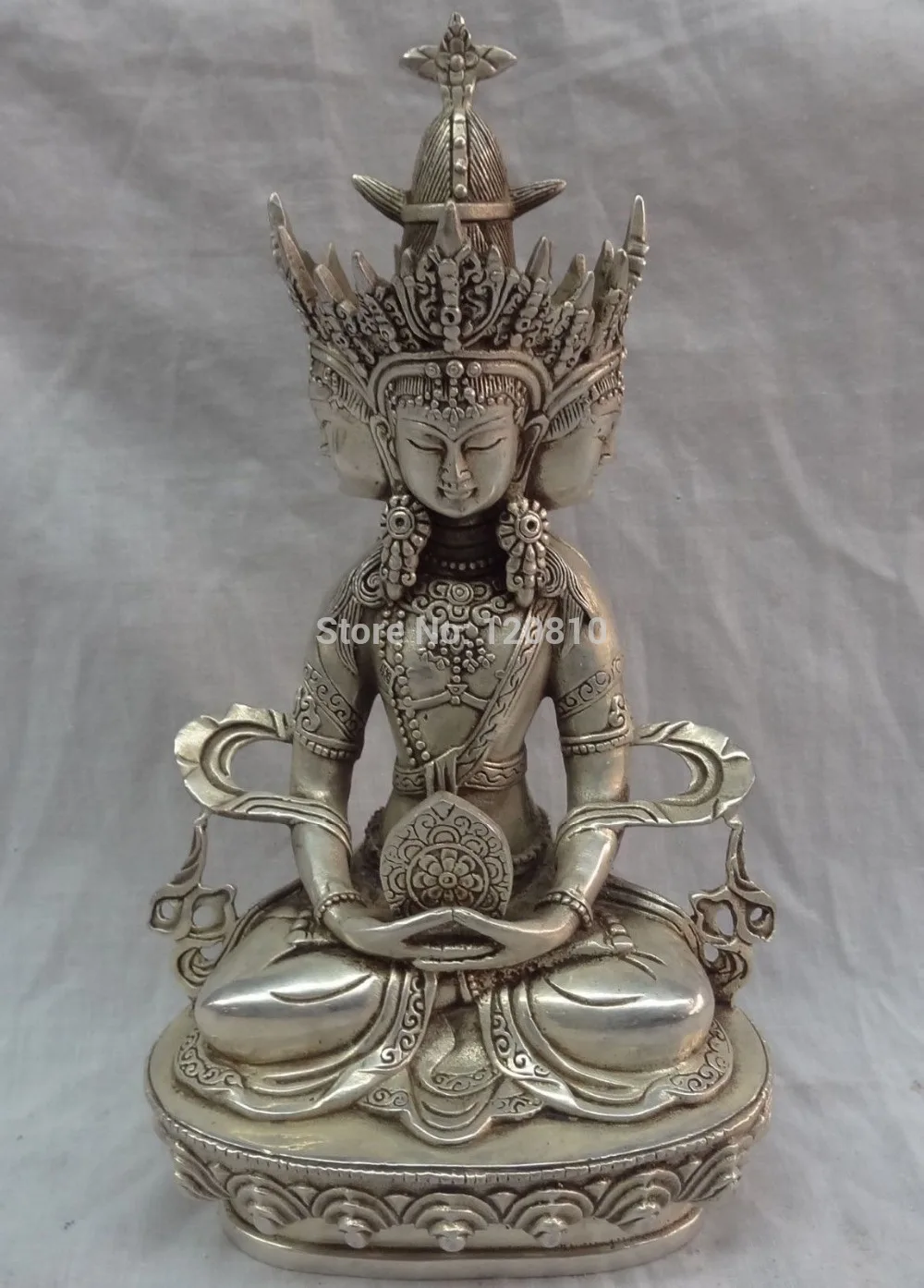 9" China Silver 4 Face Namgyalma Ushnishavijaya Set Tibet Amitayus Buddha Statue
9" China Silver 4 Face Namgyalma Ushnishavijaya Set Tibet Amitayus Buddha Statue