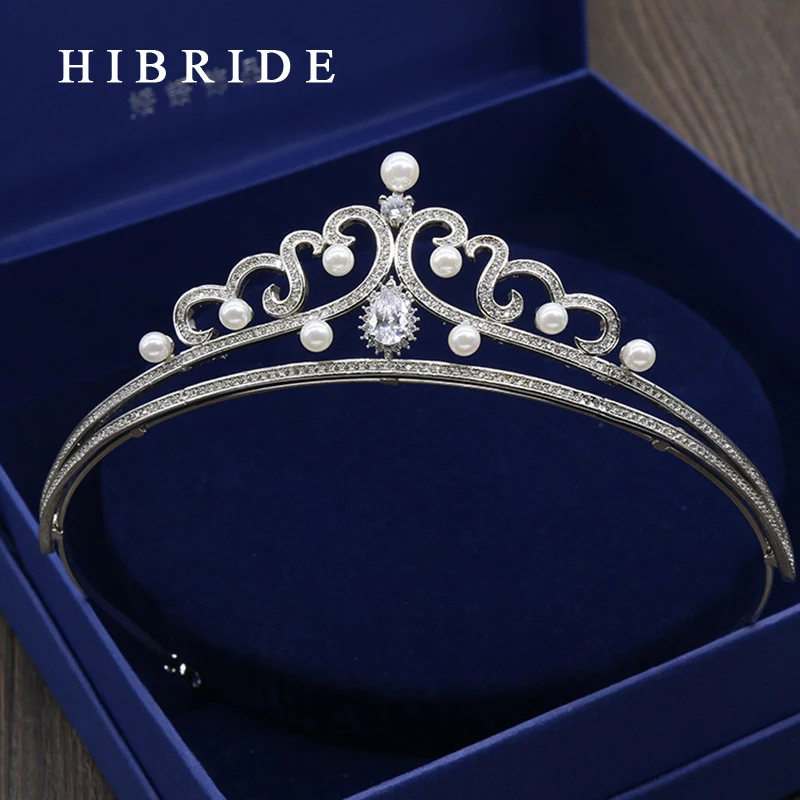 HIBRIDE Fashion Jewelry White Crystal Bridal Crown Clear Rhinestone Pearl Diadem Bridal Hair Accessories HC00011
HIBRIDE Fashion Jewelry White Crystal Bridal Crown Clear Rhinestone Pearl Diadem Bridal Hair Accessories HC00011