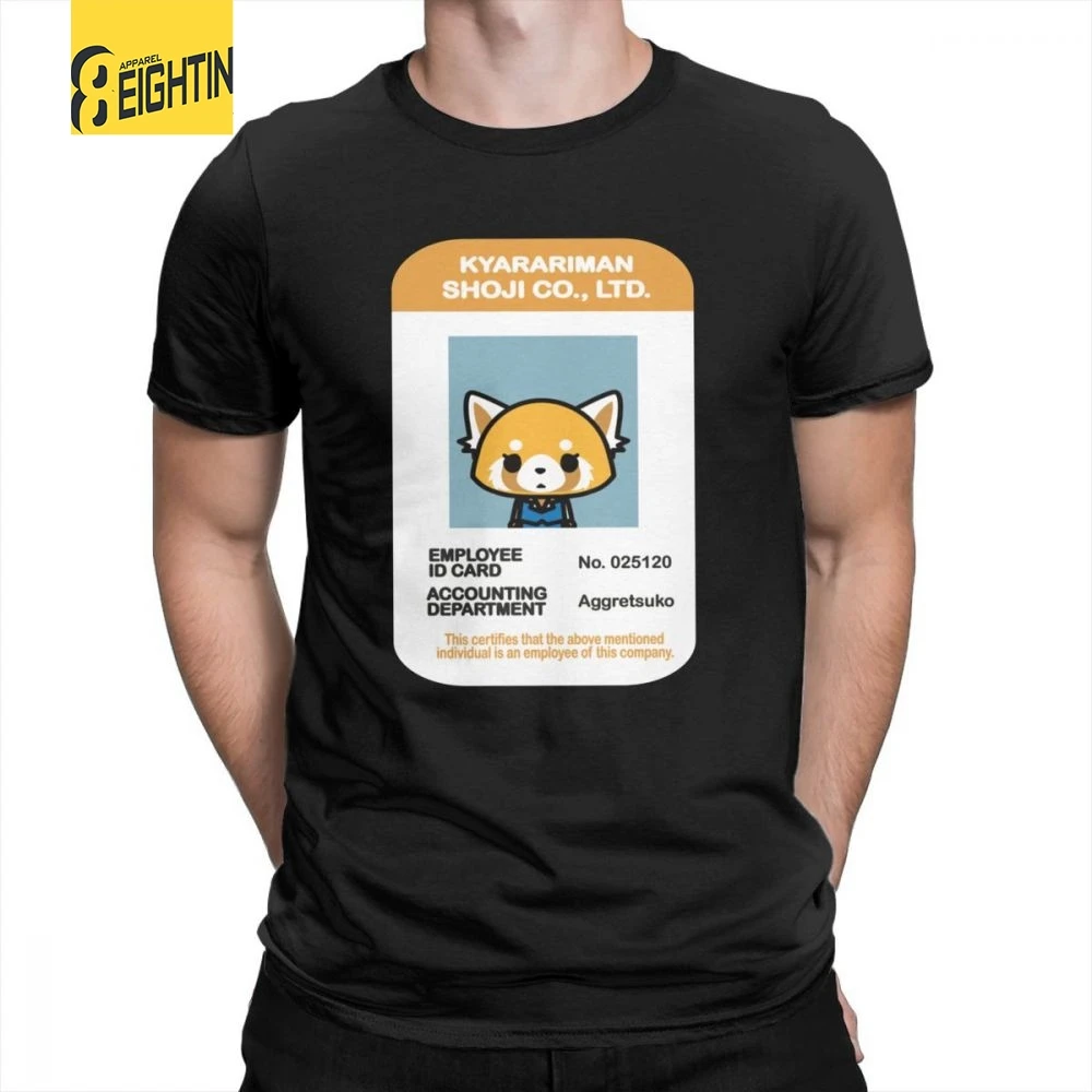 Aggressive Retsuko Id Card T-Shirts O-Neck Short-Sleeve T Shirts Purified Cotton Vintage Men's Tee Shirt Black Large Size Cute
Aggressive Retsuko Id Card T-Shirts O-Neck Short-Sleeve T Shirts Purified Cotton Vintage Men's Tee Shirt Black Large Size Cute