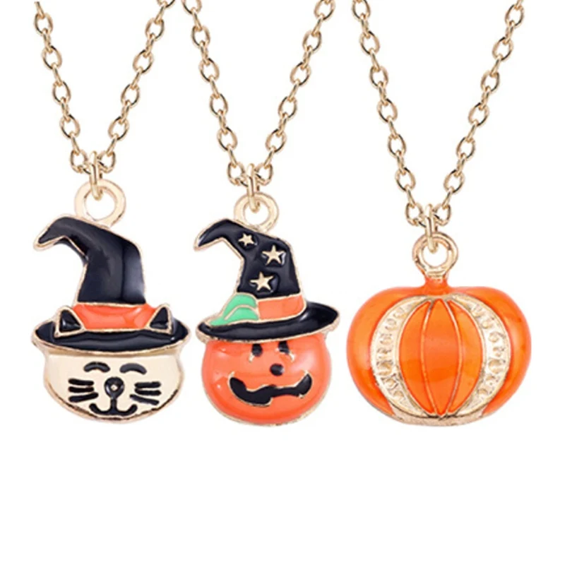 Halloween Jewelry Gift Lovely Cartoon Enamel Metal Pumpkin Pendant Necklace Women GothicTiny Cat Star Hat Pumpkin Head Necklaces
Halloween Jewelry Gift Lovely Cartoon Enamel Metal Pumpkin Pendant Necklace Women GothicTiny Cat Star Hat Pumpkin Head Necklaces