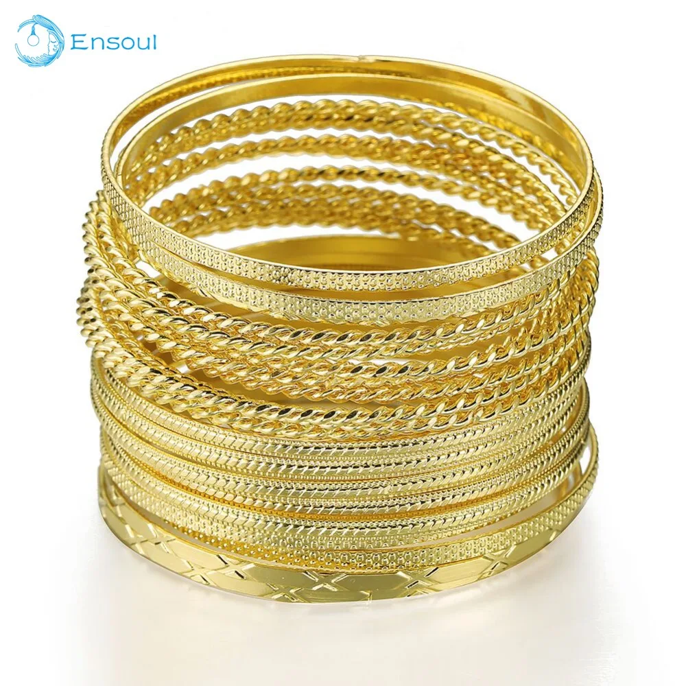 Ensoul New Fashion 23Pcs/Lot Charm Luxury Gold Bangles New Desing Width Bracelet round multi-loop popular ladies Bracelet Gift
Ensoul New Fashion 23Pcs/Lot Charm Luxury Gold Bangles New Desing Width Bracelet round multi-loop popular ladies Bracelet Gift