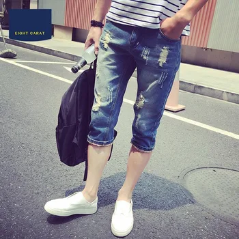 High quality 2020 summer Man jeans Capri Distressed Ripped hole youth men's Casual teenager students Sold Calf- Length pants
High quality 2020 summer Man jeans Capri Distressed Ripped hole youth men's Casual teenager students Sold Calf- Length pants