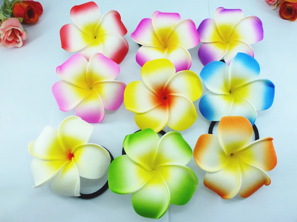 20 New assorted color Foam Hawaiian Plumeria flower Frangipani Flower bridal hair bands elastic bands 6cm
20 New assorted color Foam Hawaiian Plumeria flower Frangipani Flower bridal hair bands elastic bands 6cm