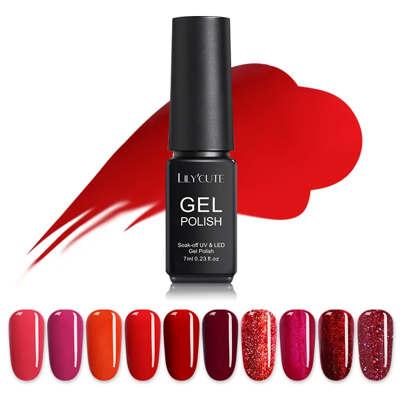 LILYCUTE Red Series Glitter UV Gel Polish Pure Nail Color Black White Coat Long Lasting Soak Off Nail Art Gel Varnish Manicure
LILYCUTE Red Series Glitter UV Gel Polish Pure Nail Color Black White Coat Long Lasting Soak Off Nail Art Gel Varnish Manicure