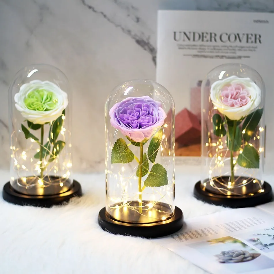 Artificial Flowers Eternal Flowers Immortal Flora Lights the Beauty of the Dome and Beast Roses in Bottle Valentine's Day Gift
Artificial Flowers Eternal Flowers Immortal Flora Lights the Beauty of the Dome and Beast Roses in Bottle Valentine's Day Gift