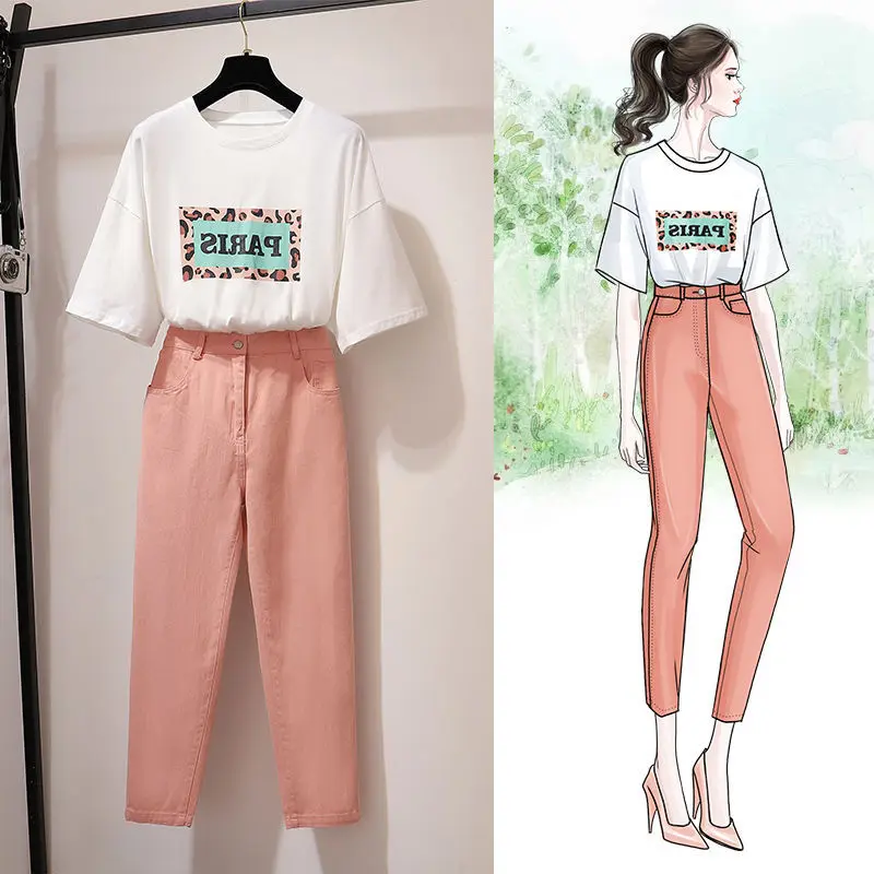 Ocean suit female 2019 new Korean fashion summer dress goddess two-piece T-shirt + pants
Ocean suit female 2019 new Korean fashion summer dress goddess two-piece T-shirt + pants