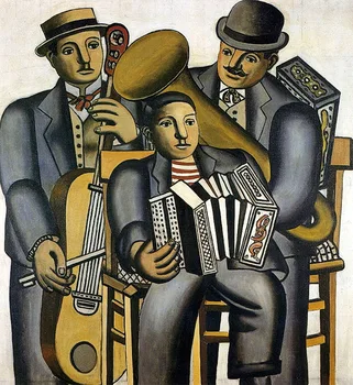 Modern handmade painting Three musicians on oil canvas for home decor and wallpaper, gallery
Modern handmade painting Three musicians on oil canvas for home decor and wallpaper, gallery