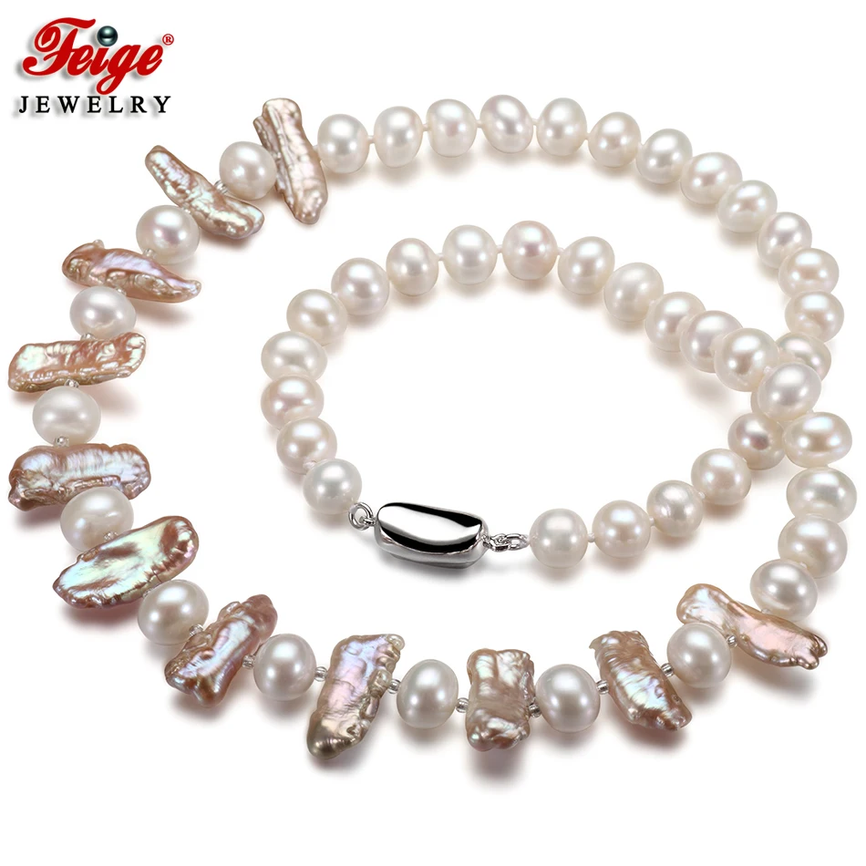 FEIGE New Design Pearl Necklace Genuine 8-9mm Multicolor Freshwater Pearl Choker Necklace for Women Fashion style Pearl Jewelry
FEIGE New Design Pearl Necklace Genuine 8-9mm Multicolor Freshwater Pearl Choker Necklace for Women Fashion style Pearl Jewelry