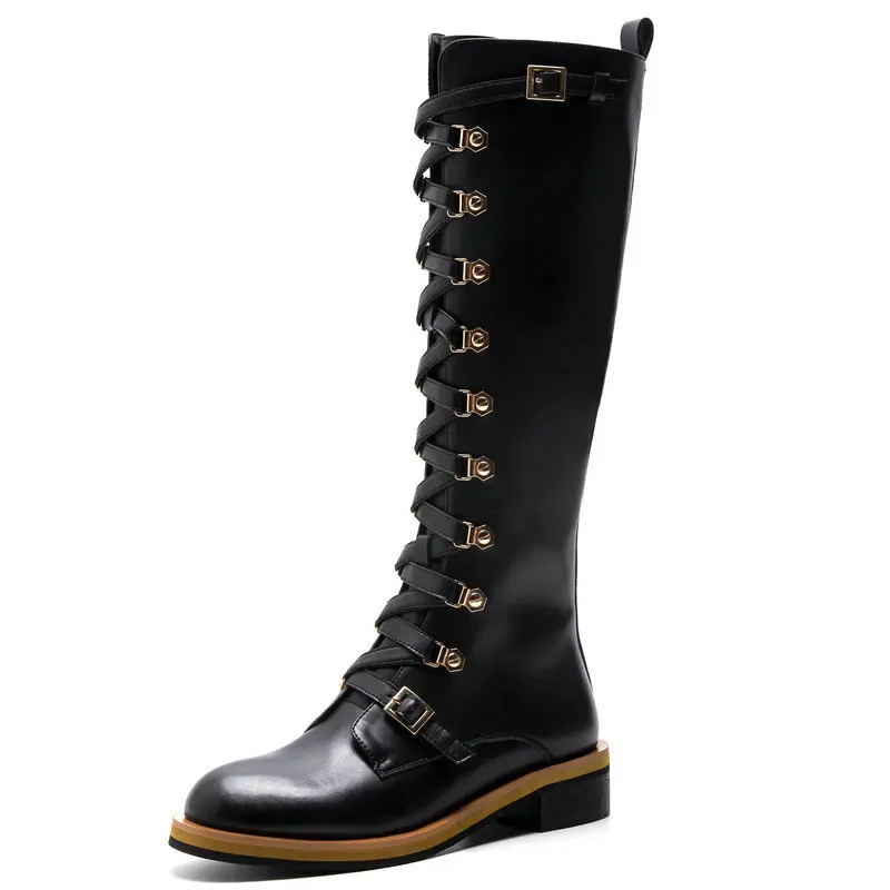 Black Round Toe Knee Boots Women Square Heel Genuine Leather Riding Boots Ladies Punk Long Boots 2020 Winter Side Zipper Boots
Black Round Toe Knee Boots Women Square Heel Genuine Leather Riding Boots Ladies Punk Long Boots 2020 Winter Side Zipper Boots