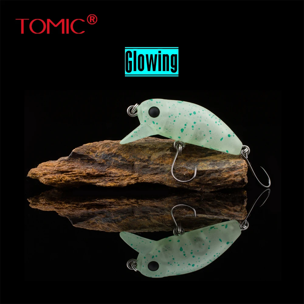 Tomic trout fishing lures 35mm glowing colors single hook slow sinking hard bait wobbler
Tomic trout fishing lures 35mm glowing colors single hook slow sinking hard bait wobbler