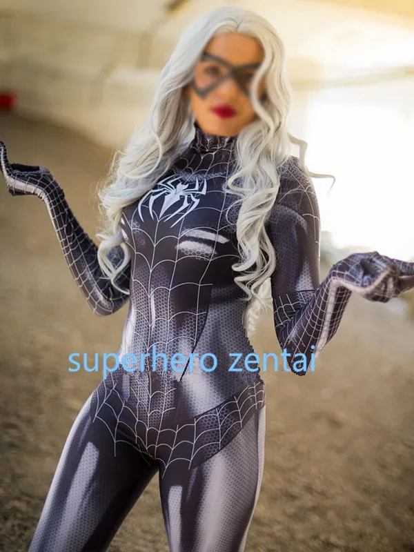 3D Printed Black Cat Symbiote Spider Girl Superhero Costume Zentai suit Spiderman Tight Cosplay Catsuit Free Shipping Customized
3D Printed Black Cat Symbiote Spider Girl Superhero Costume Zentai suit Spiderman Tight Cosplay Catsuit Free Shipping Customized