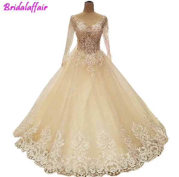 2018 Di lusso Della Principessa Sfera Abiti Da Sposa Sheer Backless In Rilievo Handmade Fiori Abiti Da Sposa Vestido De Noiva
2018 Di lusso Della Principessa Sfera Abiti Da Sposa Sheer Backless In Rilievo Handmade Fiori Abiti Da Sposa Vestido De Noiva