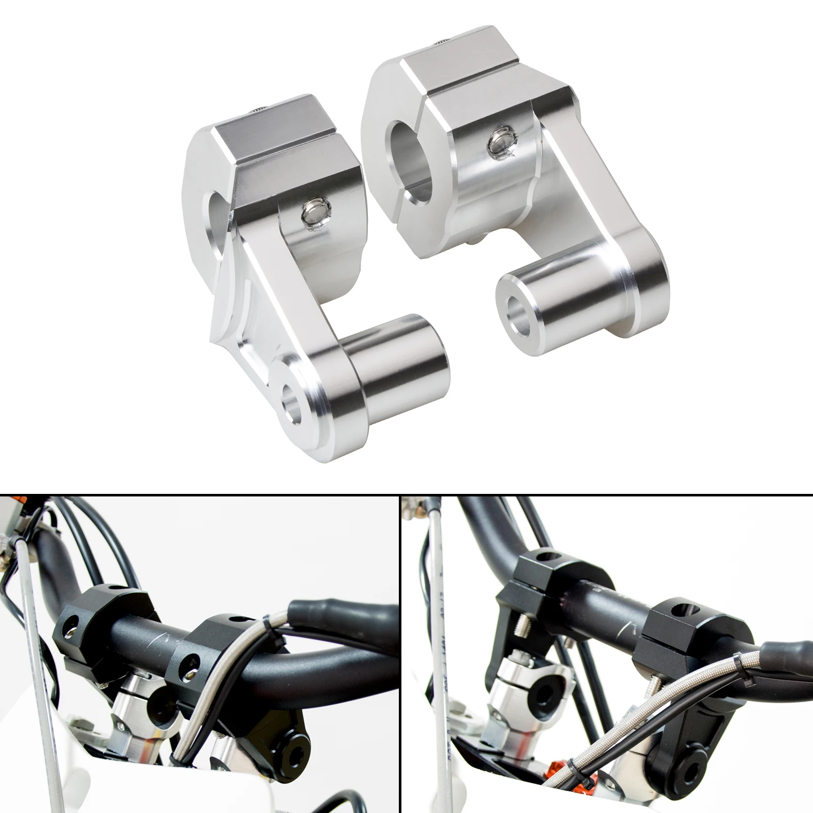 

Motorcycle 7/8" 22mm Pivoting Handlebar Riser Handle bar Clamps For Ducati Multistrada 620DS 1000DS 1100 & 1100S 2005-2009