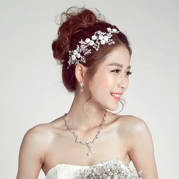 CIVET bride headdress Necklace Earrings three suit Jewelry Wedding jewelry ornaments Korean wedding accessories
CIVET bride headdress Necklace Earrings three suit Jewelry Wedding jewelry ornaments Korean wedding accessories