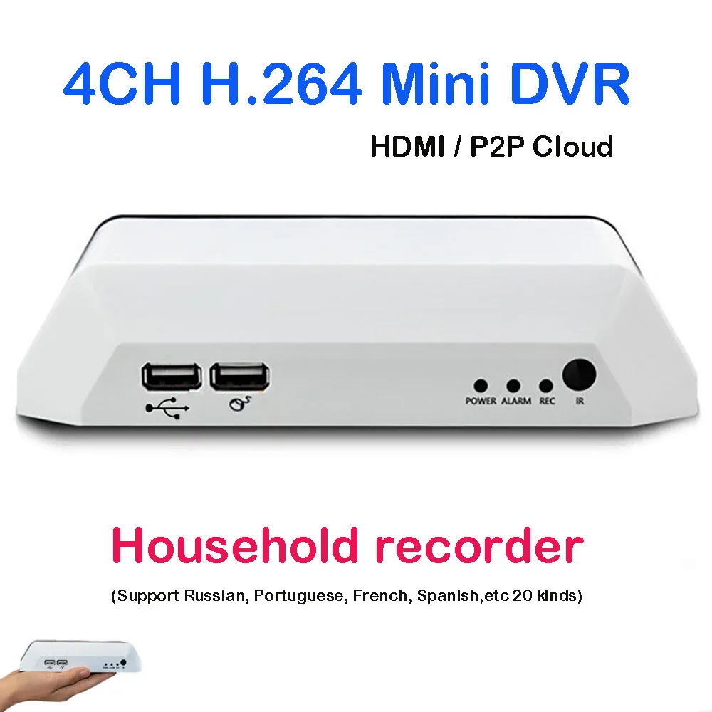 4CH мини-dvr жк-hdmi 1080 P H.264 сети системы видеонаблюдения бытовой DVR 4 channel поддержка