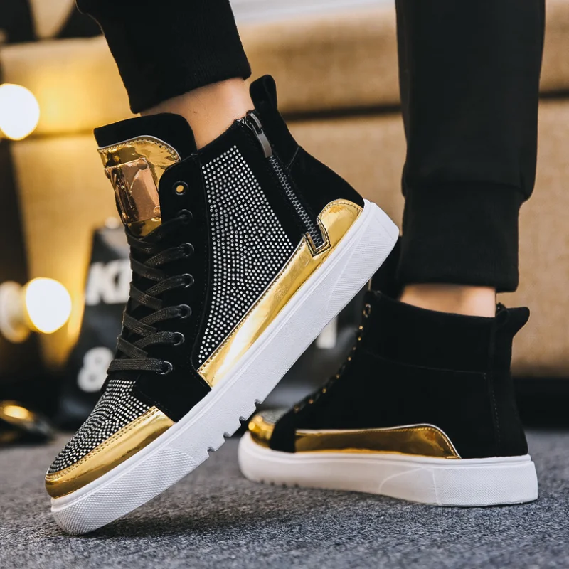 Mhysa 2019 Cool Men High Top Men Gold Glitter Leisure Sneakers Lace Up Platform Gold Shoes Man Sequins Casual high-top shoes
Mhysa 2019 Cool Men High Top Men Gold Glitter Leisure Sneakers Lace Up Platform Gold Shoes Man Sequins Casual high-top shoes