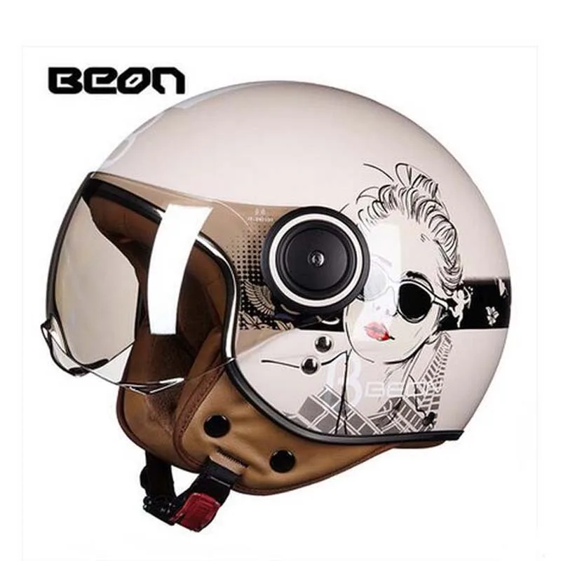 Лето 2019 новый дизайн для девочек мотоциклетный шлем с открытым лицом ABS Ретро