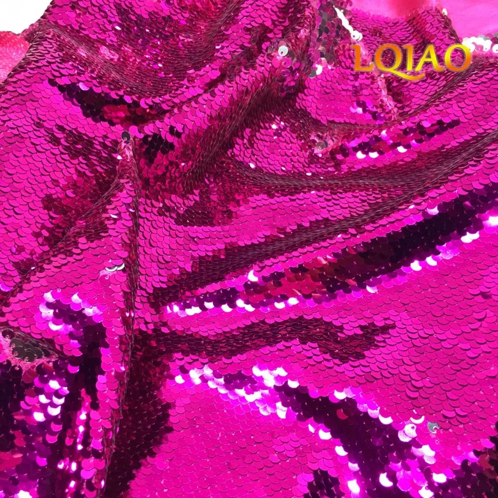 Fuchsia Silver Sequin Fabric-005