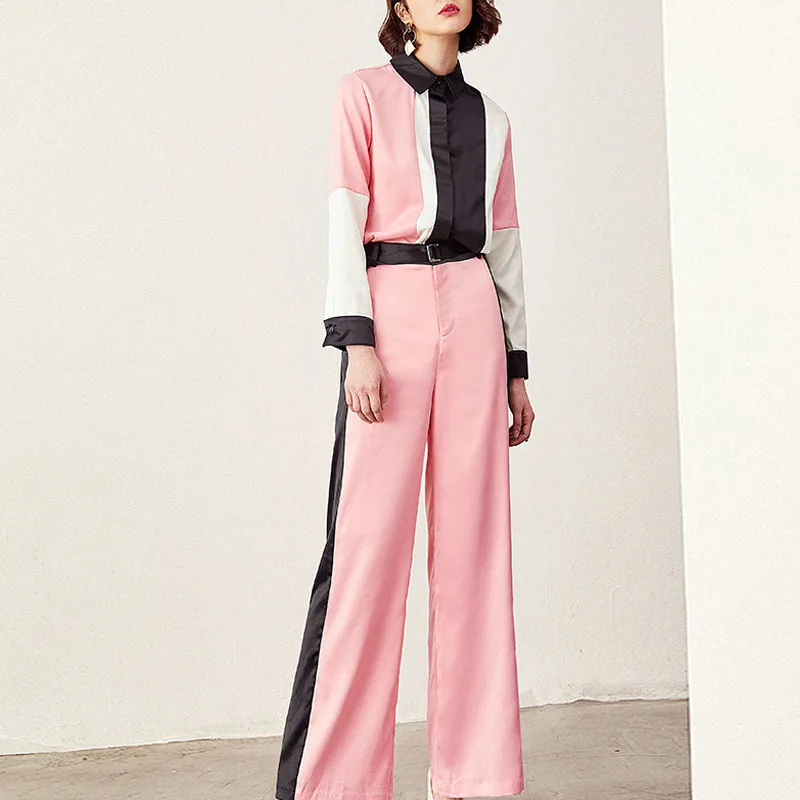 2019 European American Street-wear Design Women Casual Twin Sets Blouse Wide-leg Trousers Contrast Color Runway Plus Size Suits
2019 European American Street-wear Design Women Casual Twin Sets Blouse Wide-leg Trousers Contrast Color Runway Plus Size Suits