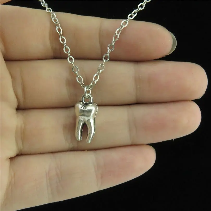GLOWCAT Q12A00 Silver Alloy Kids Jewelry 15mm Tooth Teeth Molar Pendant Short Chain Collar Necklace 18"
GLOWCAT Q12A00 Silver Alloy Kids Jewelry 15mm Tooth Teeth Molar Pendant Short Chain Collar Necklace 18"