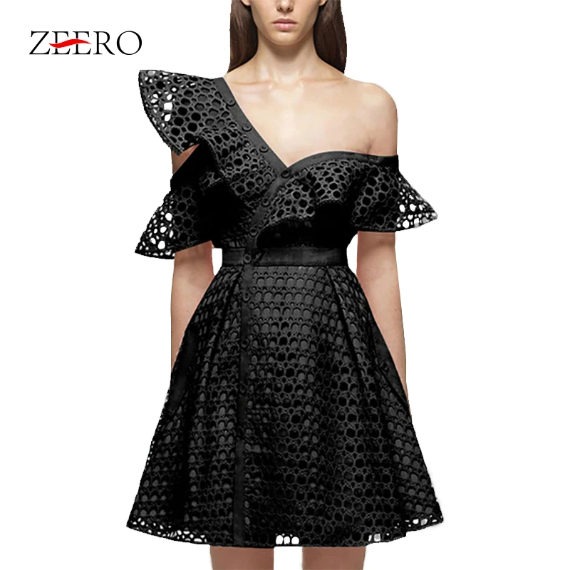 2019 Self Portrait Luxury Runway Dress New Arrival Asymmettical Neck One-Shoulder Lace Hollow Out Patchwork Runway Balck Dress
2019 Self Portrait Luxury Runway Dress New Arrival Asymmettical Neck One-Shoulder Lace Hollow Out Patchwork Runway Balck Dress