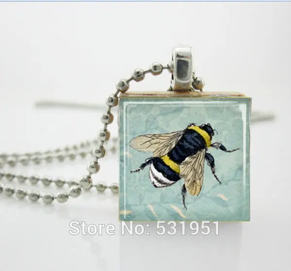 Wholesale Scrabble Jewelry Honey Bee Necklace Bumblebee on Blue Floral Background Scrabble Tile Pendant -womens wooden necklaces
Wholesale Scrabble Jewelry Honey Bee Necklace Bumblebee on Blue Floral Background Scrabble Tile Pendant -womens wooden necklaces